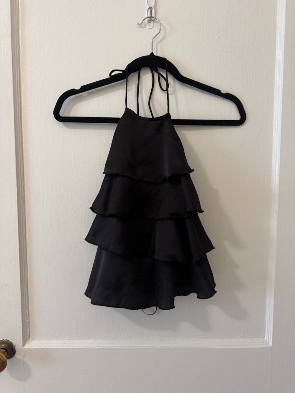 HYFVE Black Tiered Halter Top